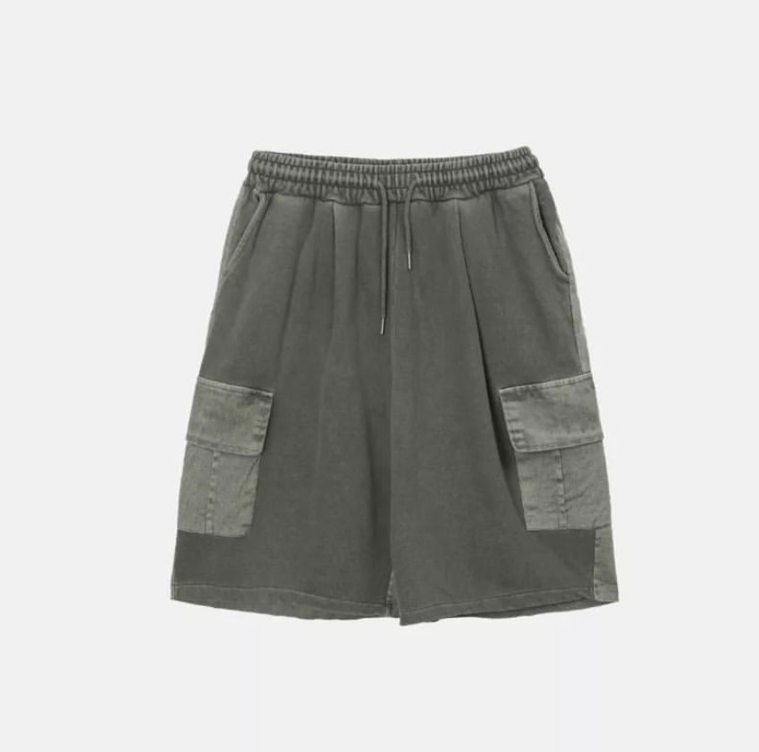 Terry Denim Cargo Shorts