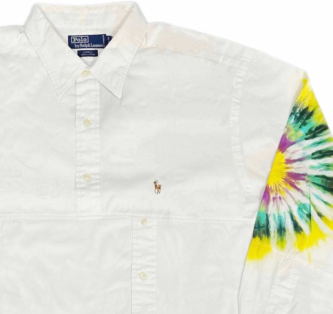 White Patchwork Sleeve Tie Dye Large